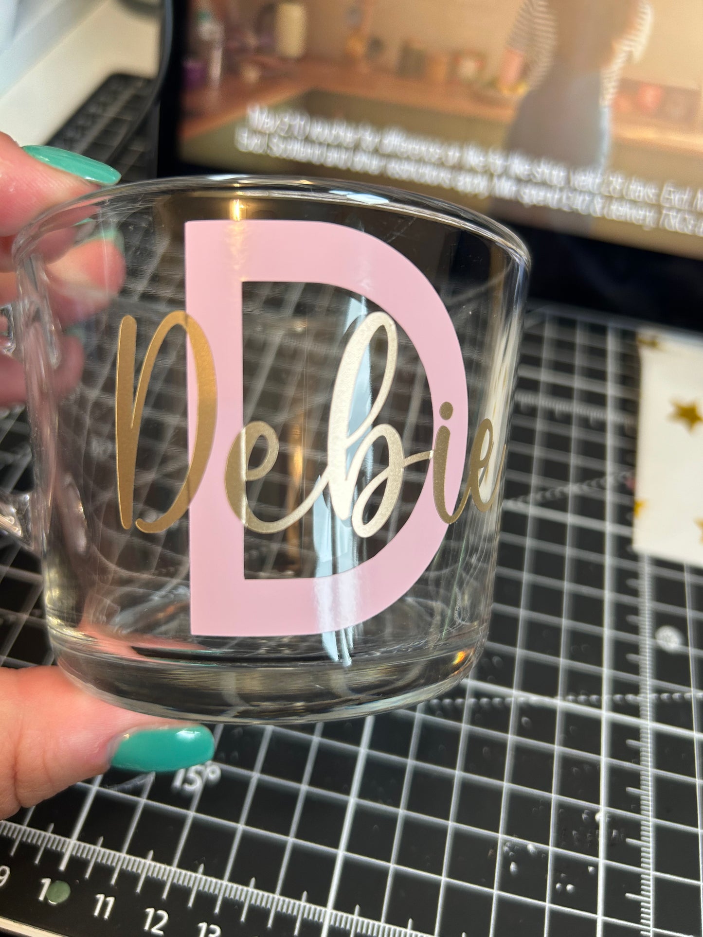 Glass initial cup