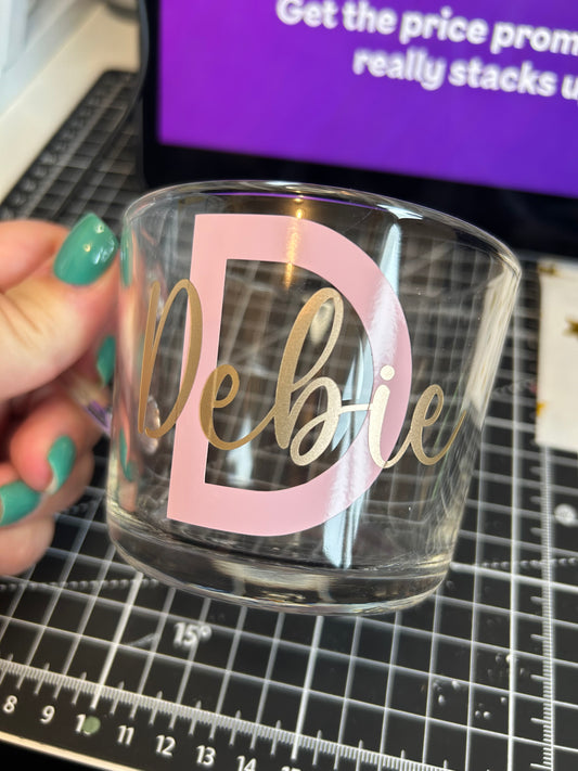Glass initial cup
