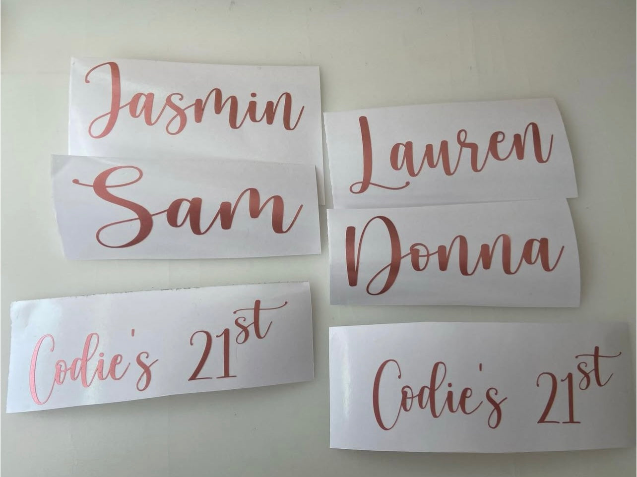 Personalized Champagne Flute Vinyl Labels